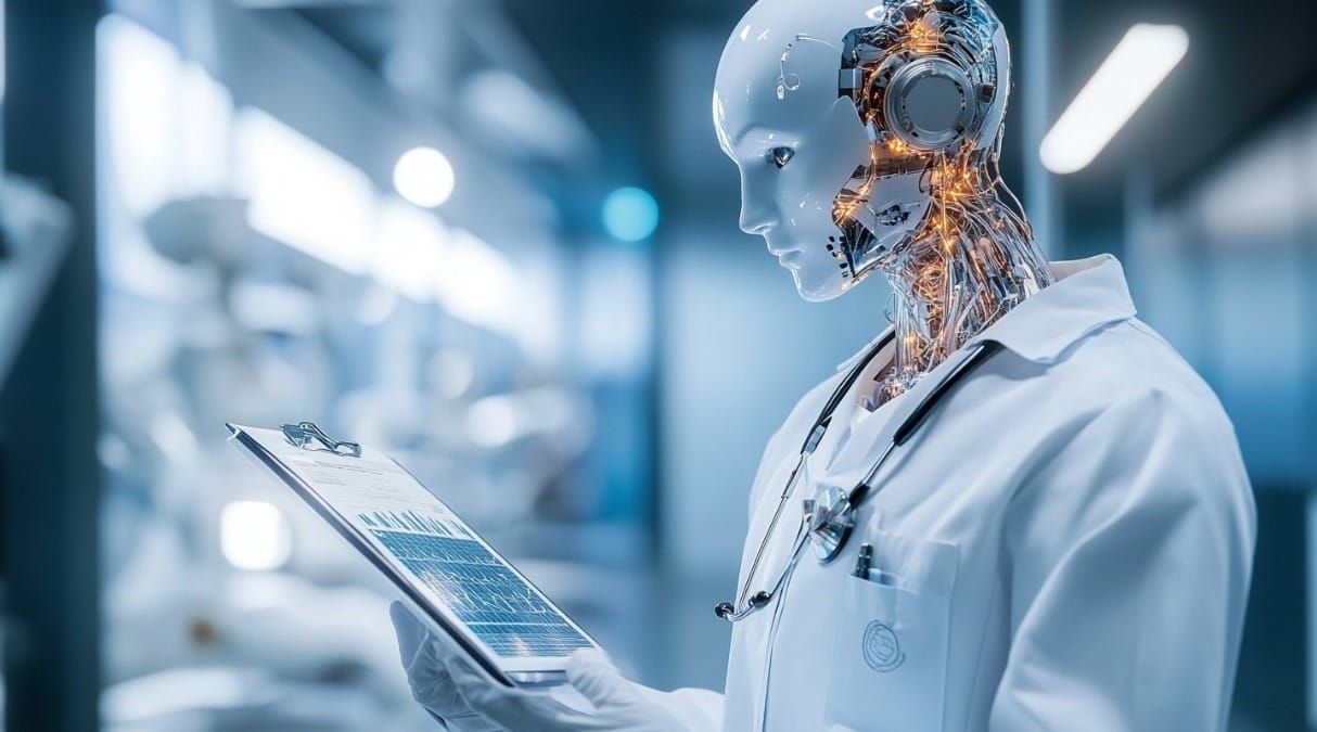 Humanoid ai doctor, image created using AI