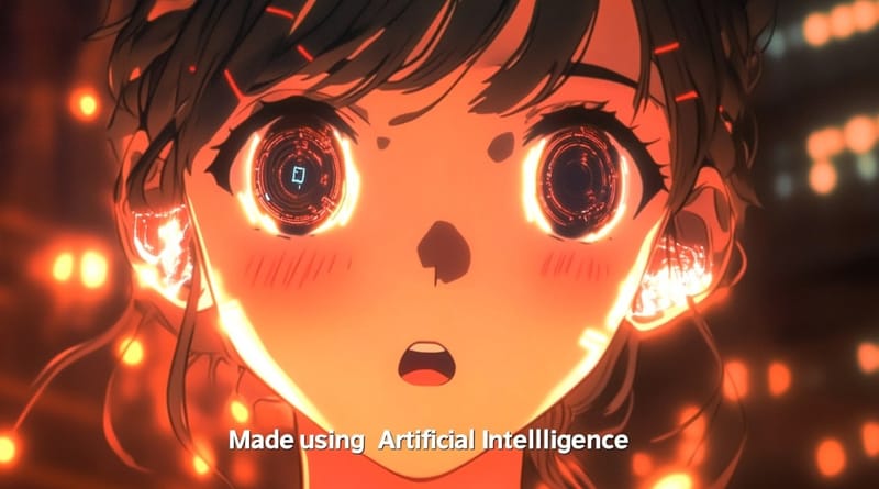 A fake anime scene, created using AI